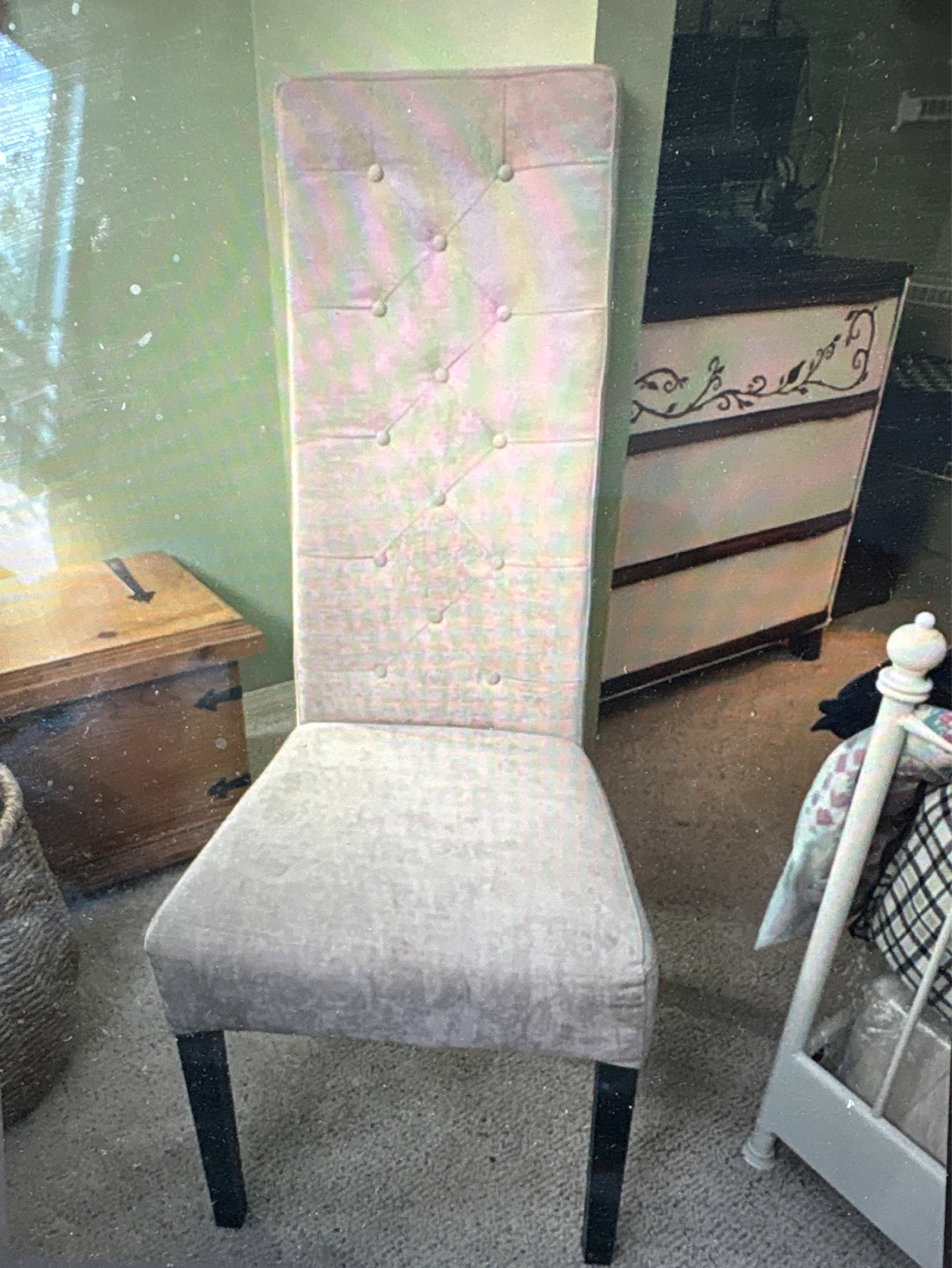 Tufted Upholstered tall back Chair