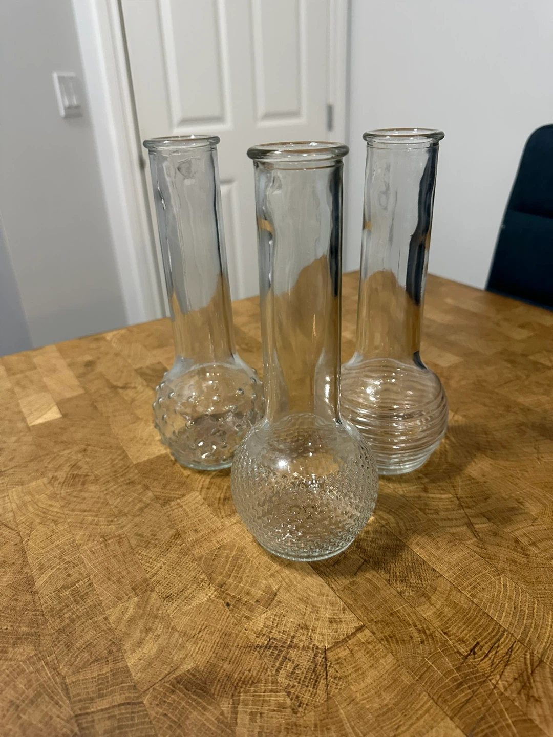 Clear Glass Bud Vases