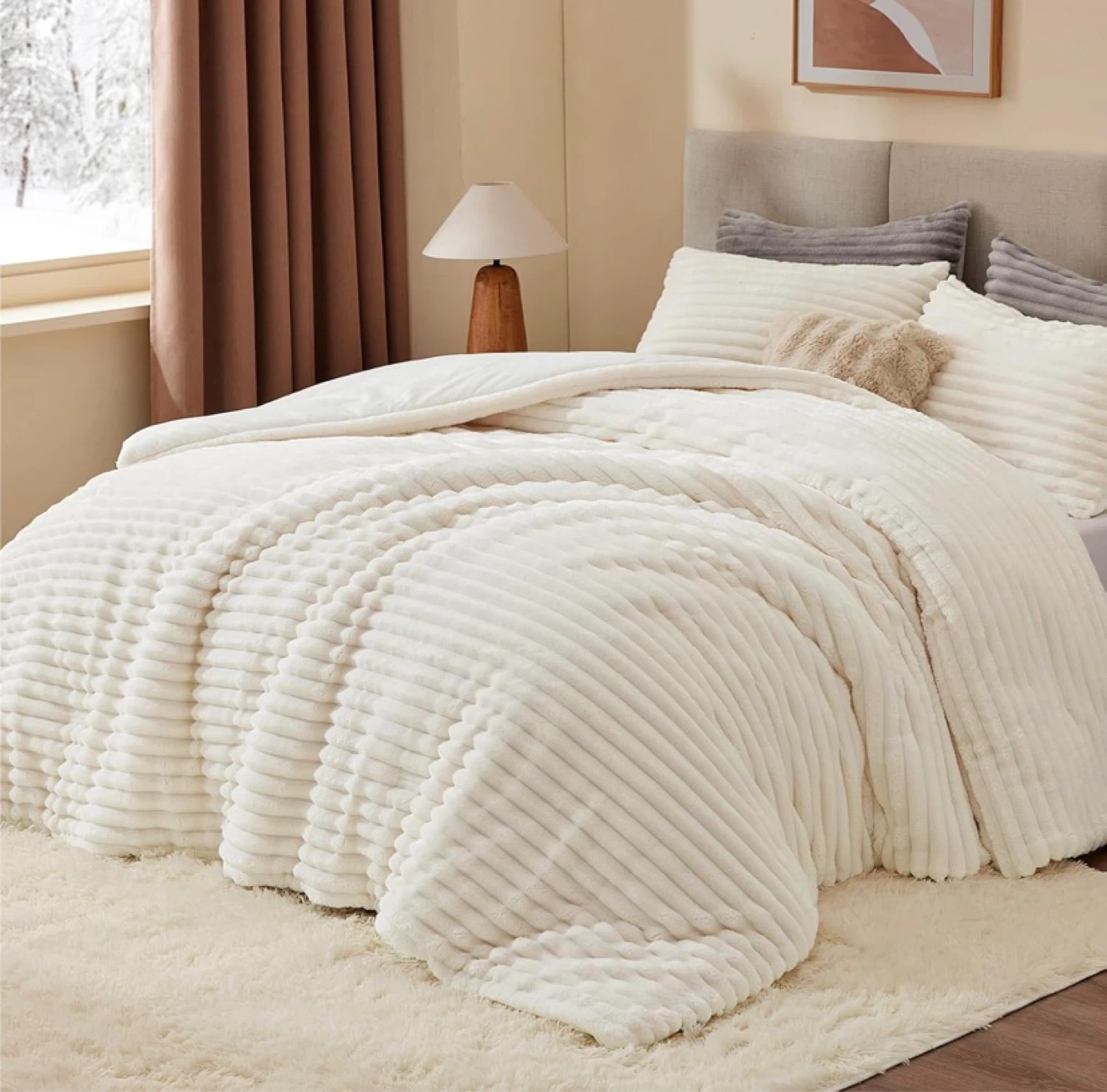 Brand New BEDELITE Fleece Queen Comforter Set - photo 2