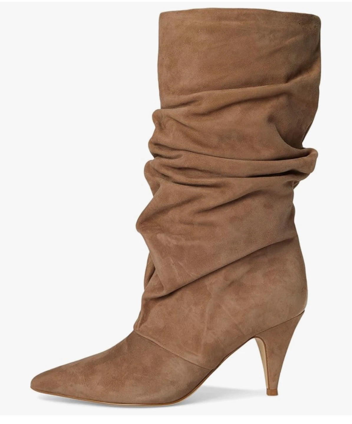 Marc Fisher Paityn Mid Calf Slouch Boots Light Natural Suede 6.5 - photo 3