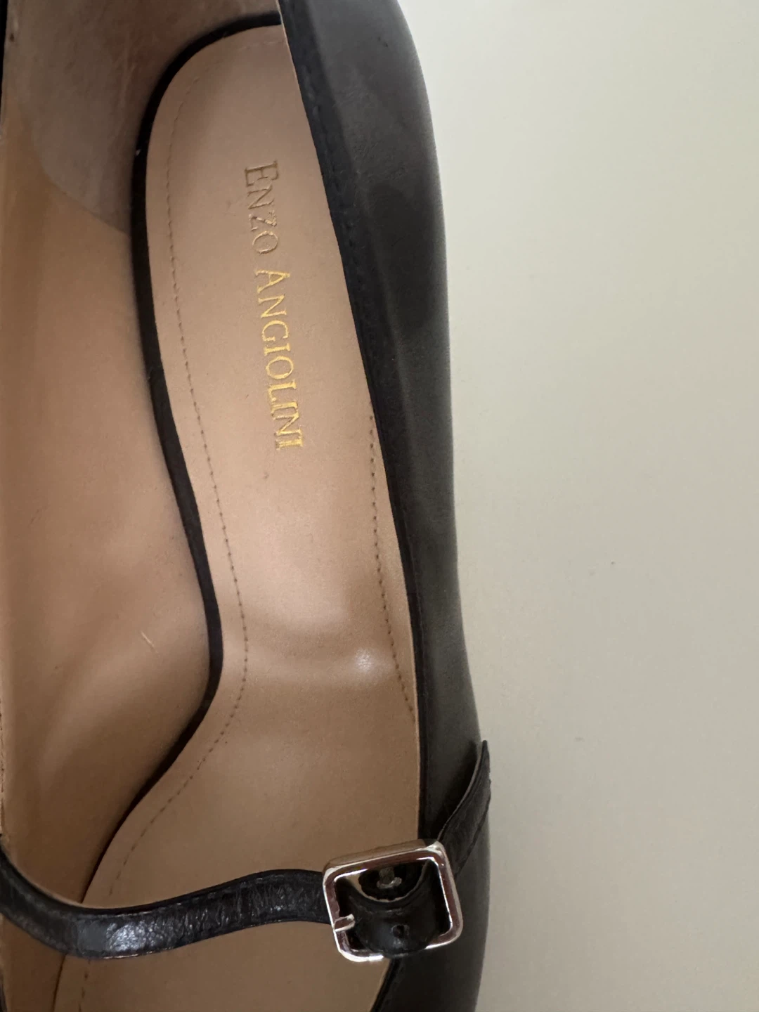 Enzo Angiolini Black Leather Mary Jane Heels - photo 2