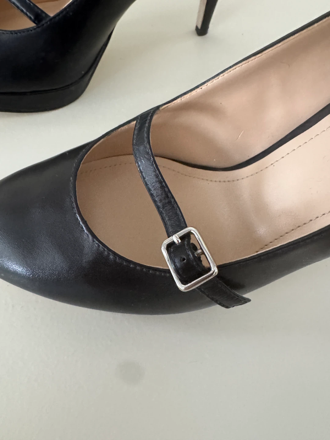 Enzo Angiolini Black Leather Mary Jane Heels - photo 4