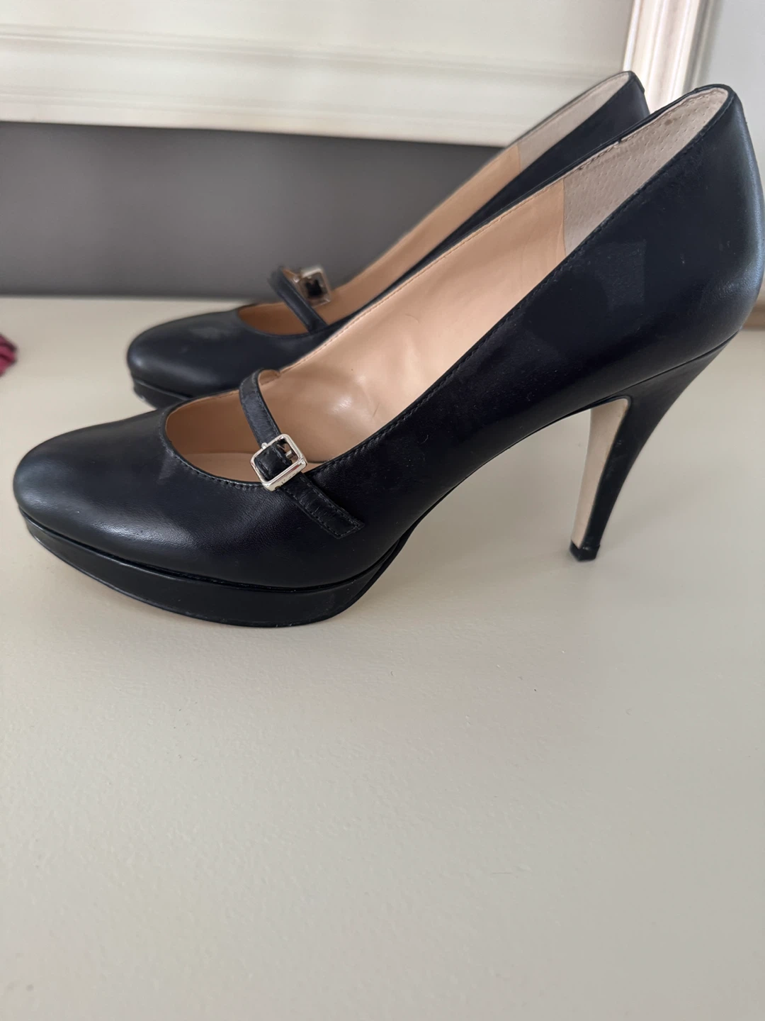 Enzo Angiolini Black Leather Mary Jane Heels - photo 3