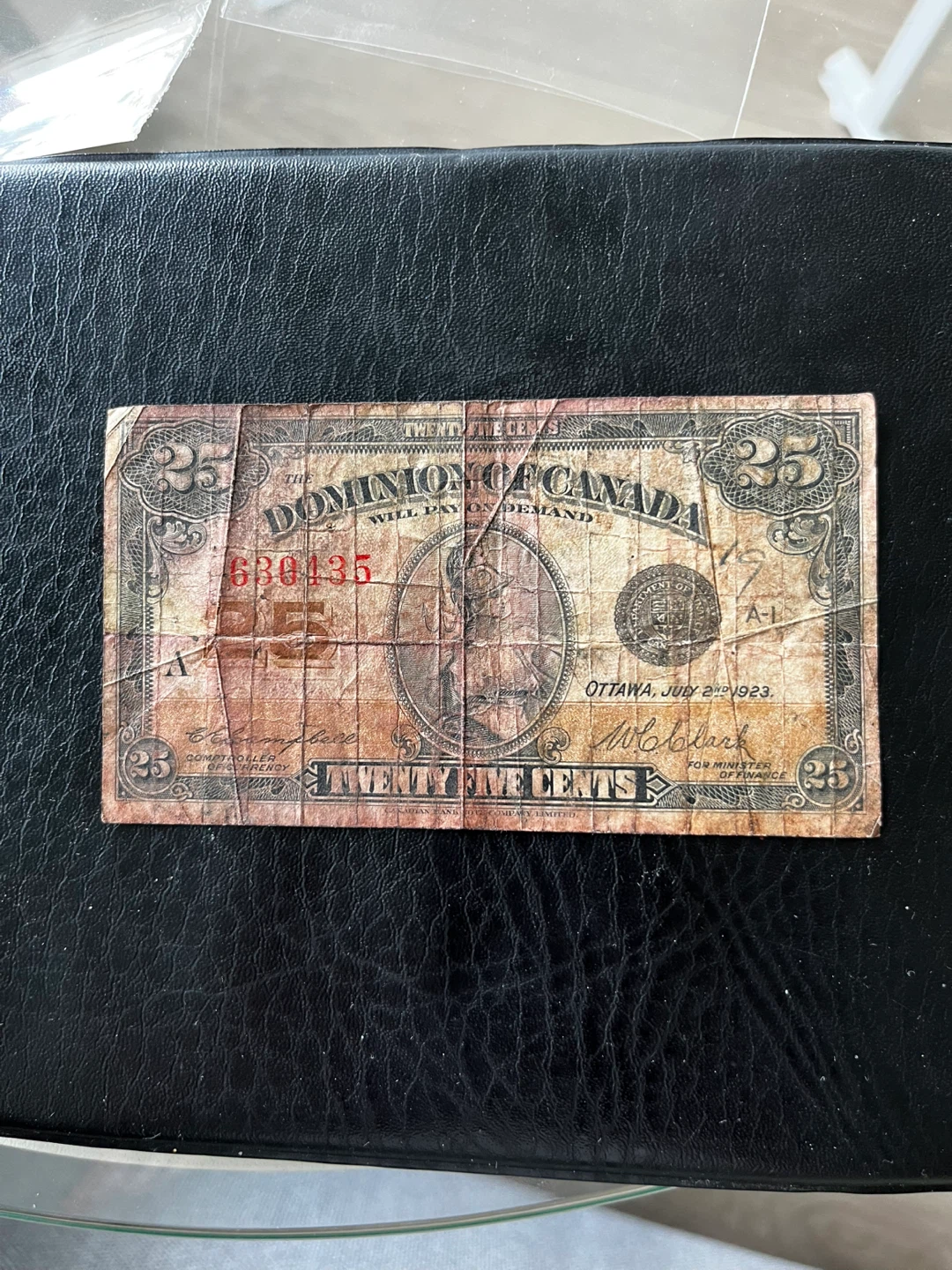 Vintage Dominion of Canada 25 Cents Banknote - July 2, 1923