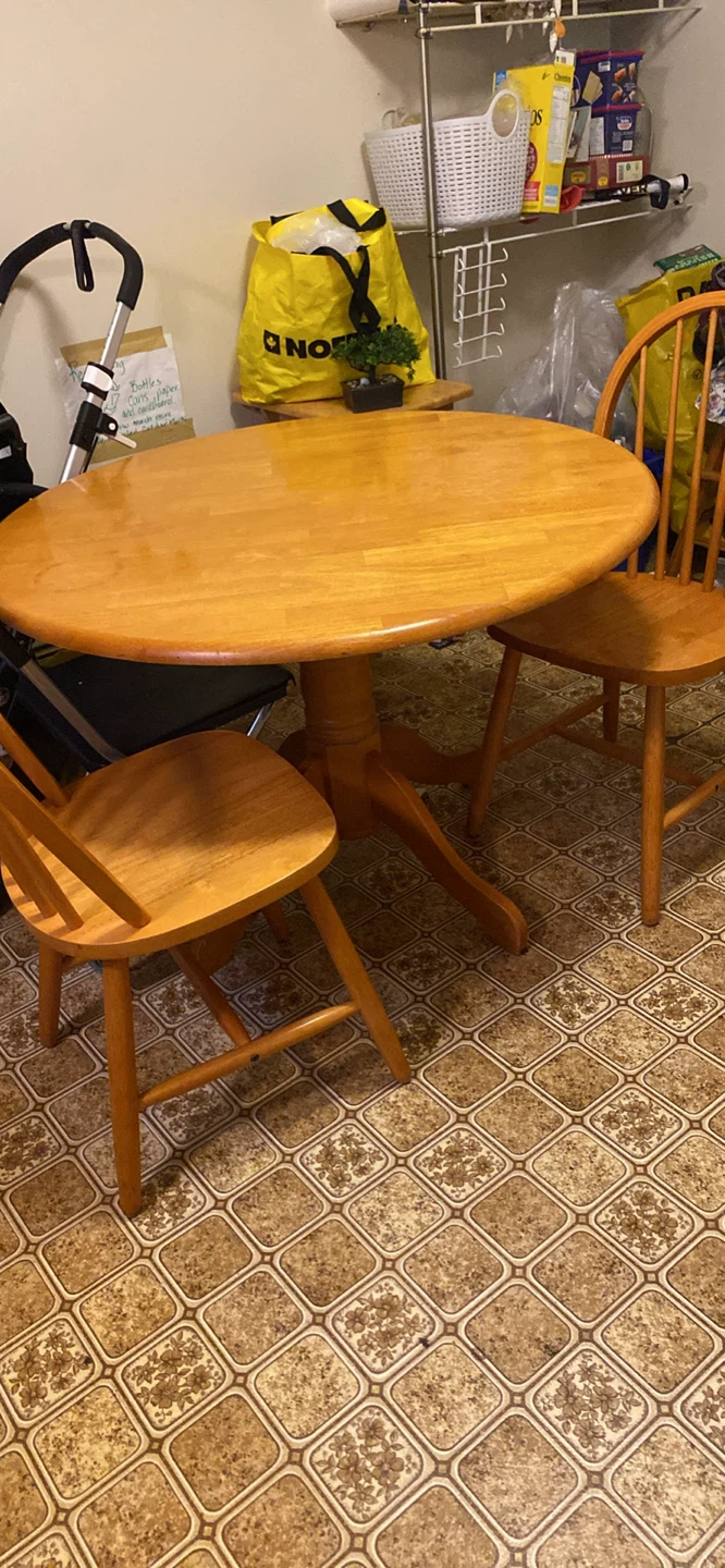 Wooden Dining Table and 2 Chairs