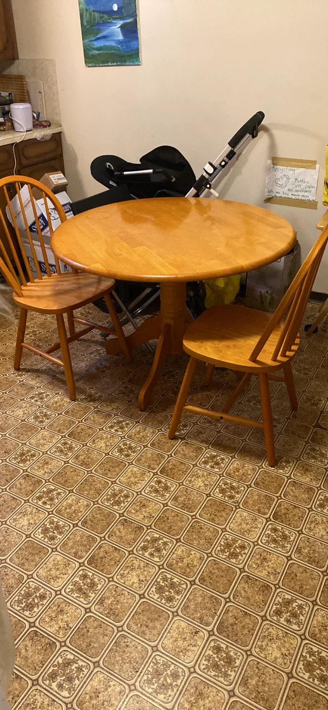 Wooden Dining Table and 2 Chairs - photo 2