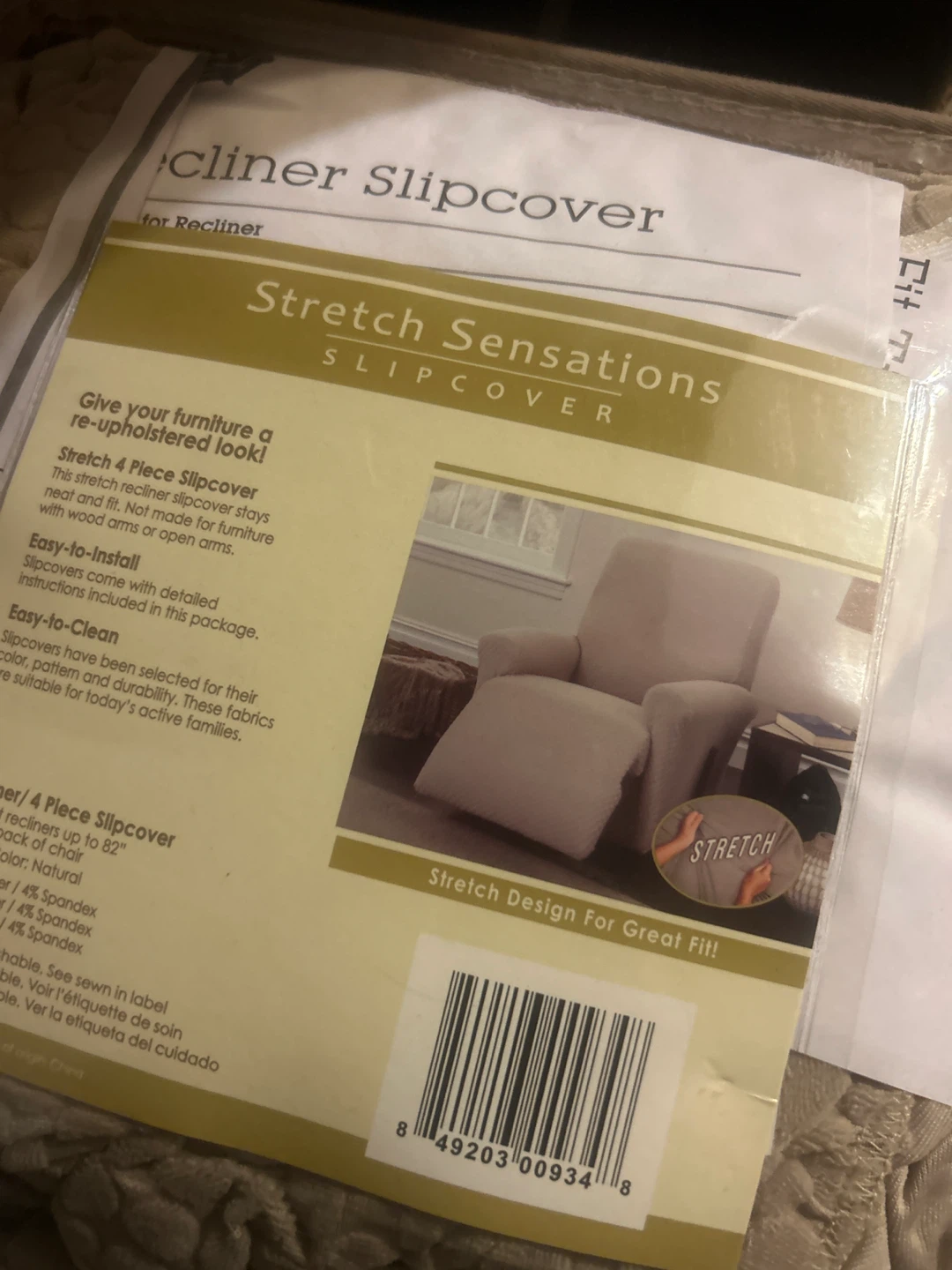 Stretch Sensations Recliner Slipcover - Natural