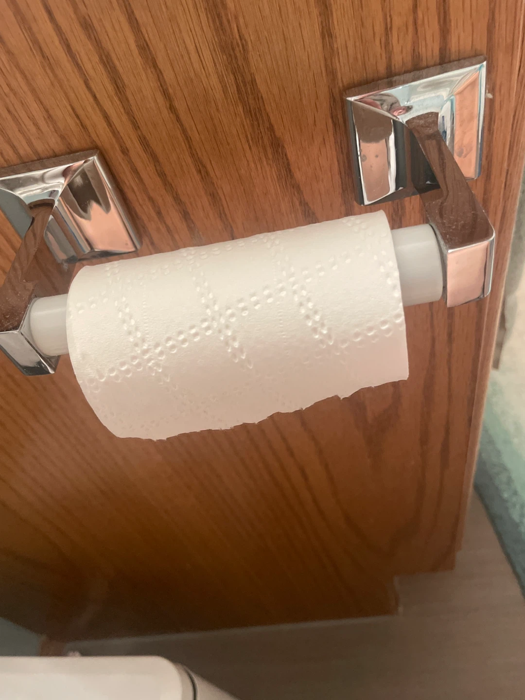 White toilet paper roll