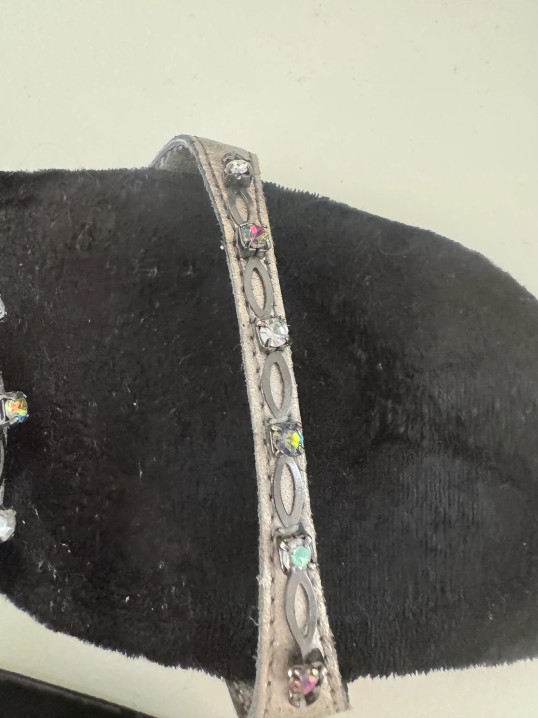 Fioni Black Silver Embellished Heeled Sandals Size 8 - photo 2