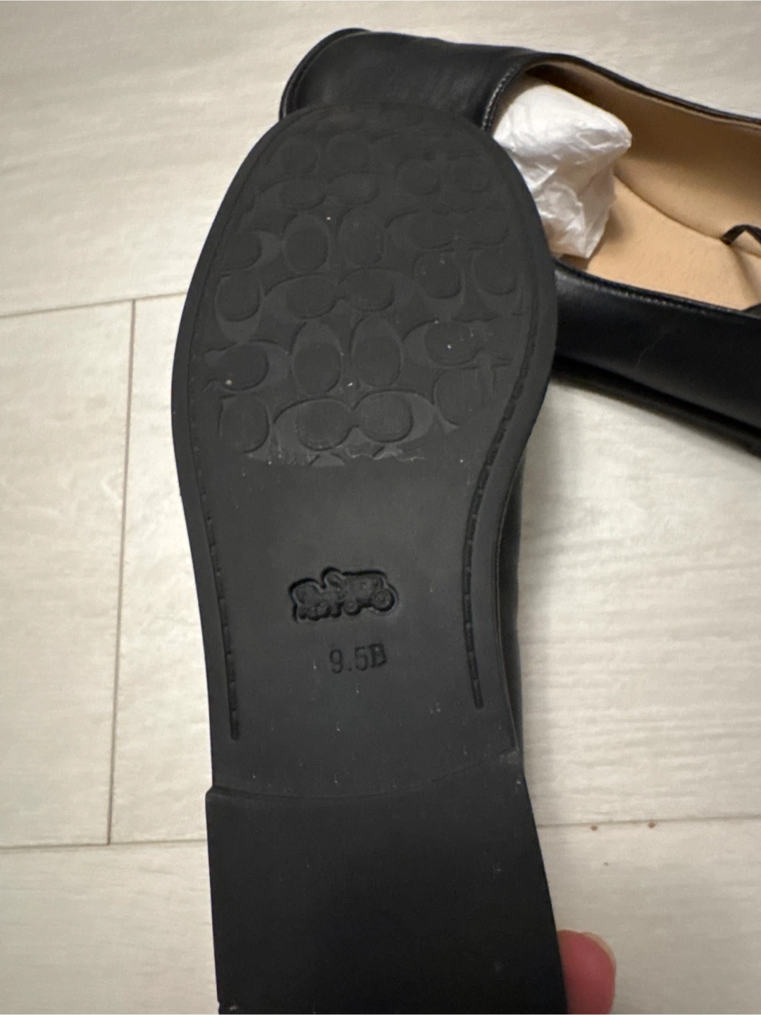 Coach Black Leather Ballet Flats Size 9.5B - photo 2