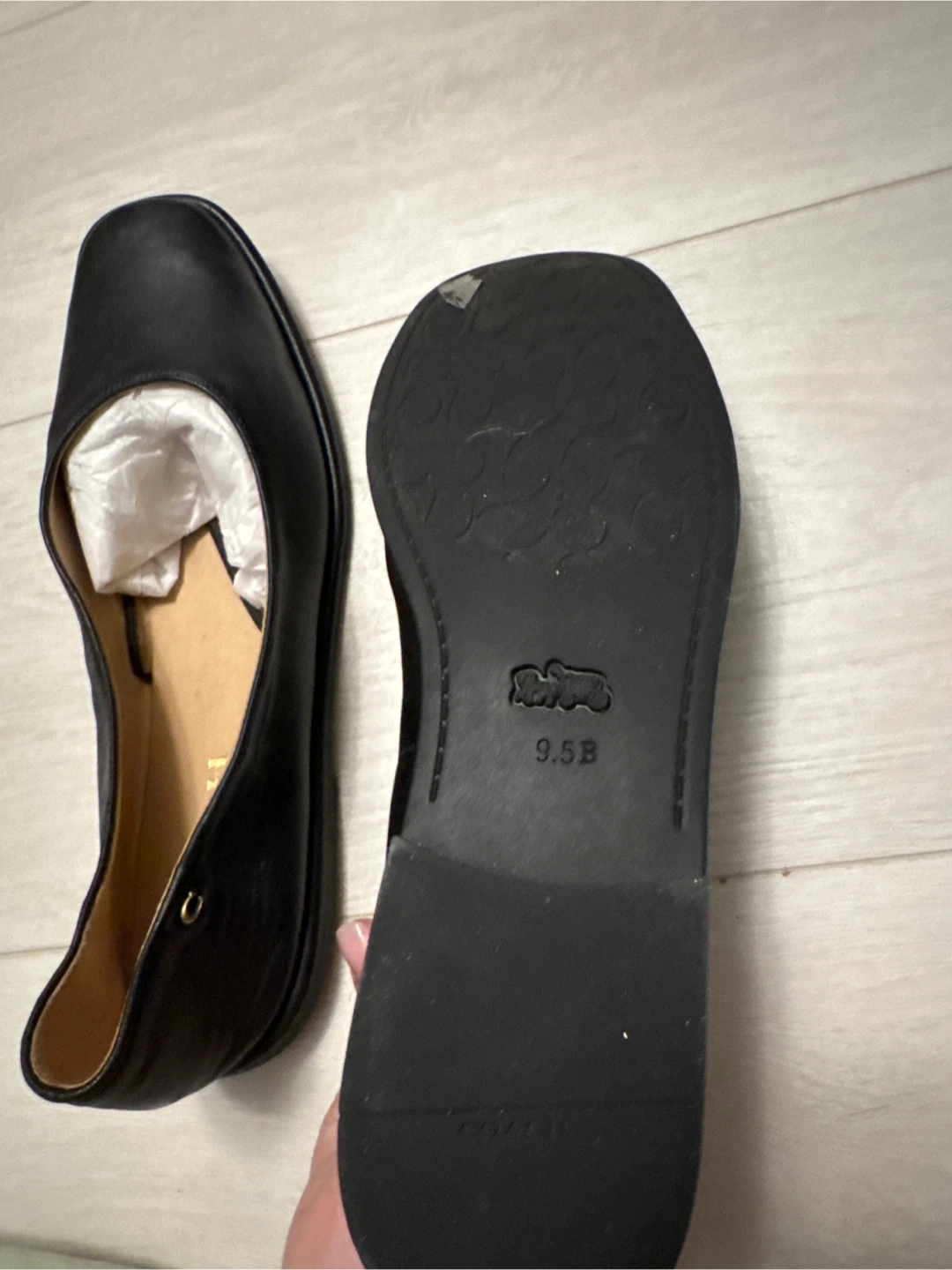 Coach Black Leather Ballet Flats Size 9.5B - photo 3