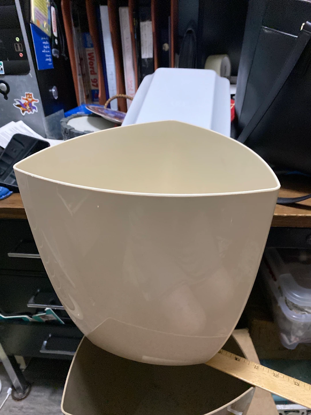 Beige Plastic Bin