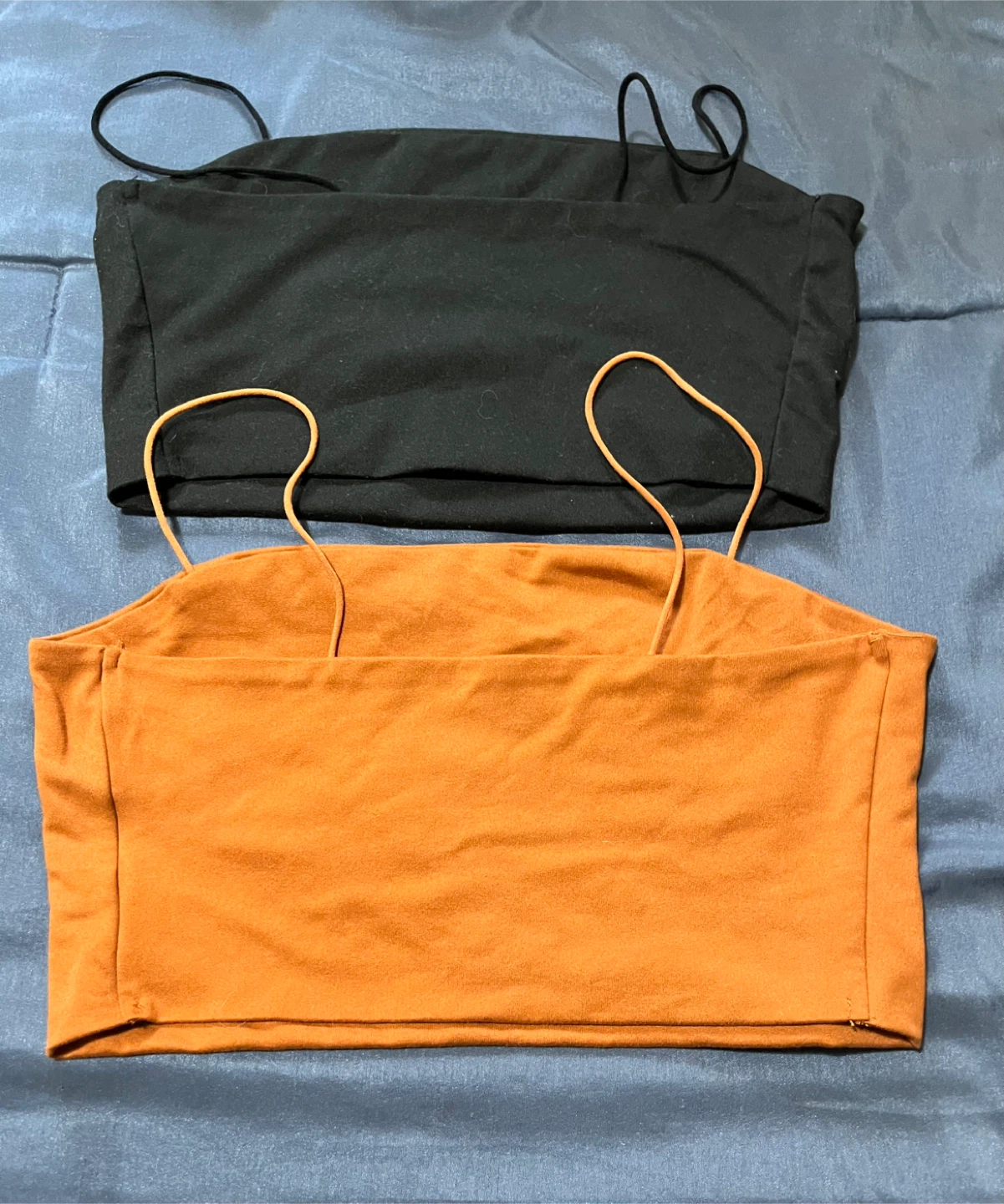 Black and Orange Spaghetti Strap Crop Tops - photo 2
