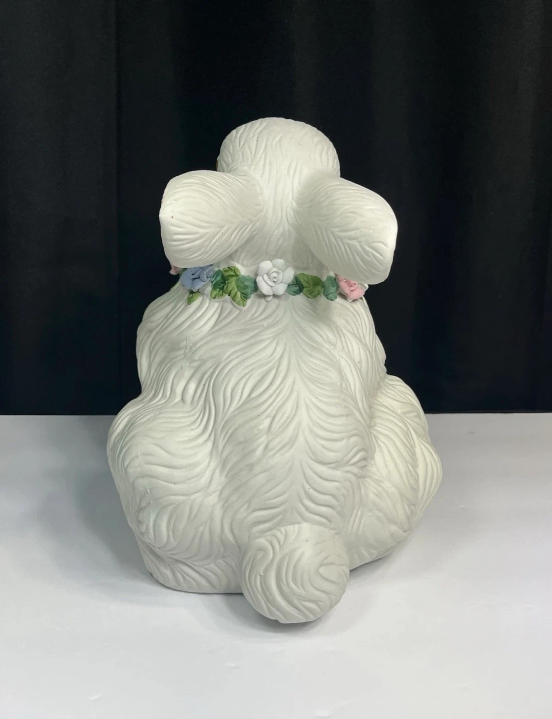 Ceramic Bunny Figurine with Floral Collar - photo 3
