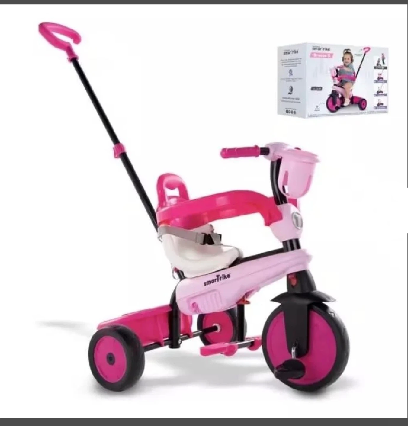 Smartrike Pink Tricycle with Parent Handle