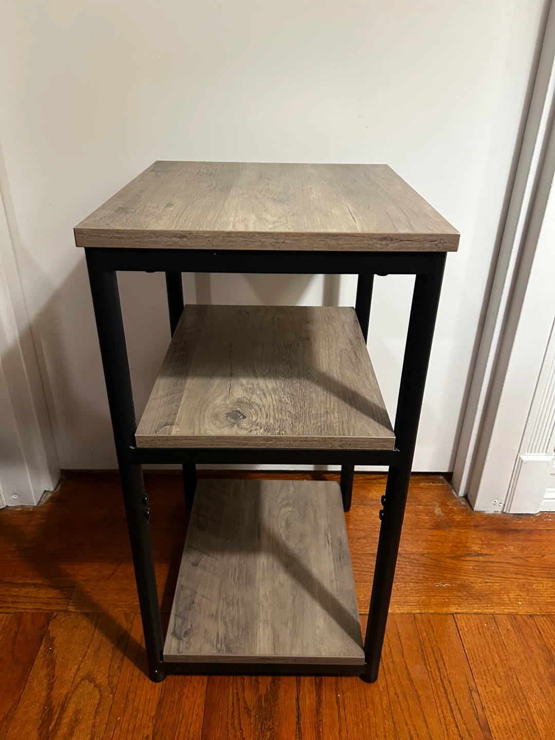 3-Tier Wood and Metal Shelf Unit