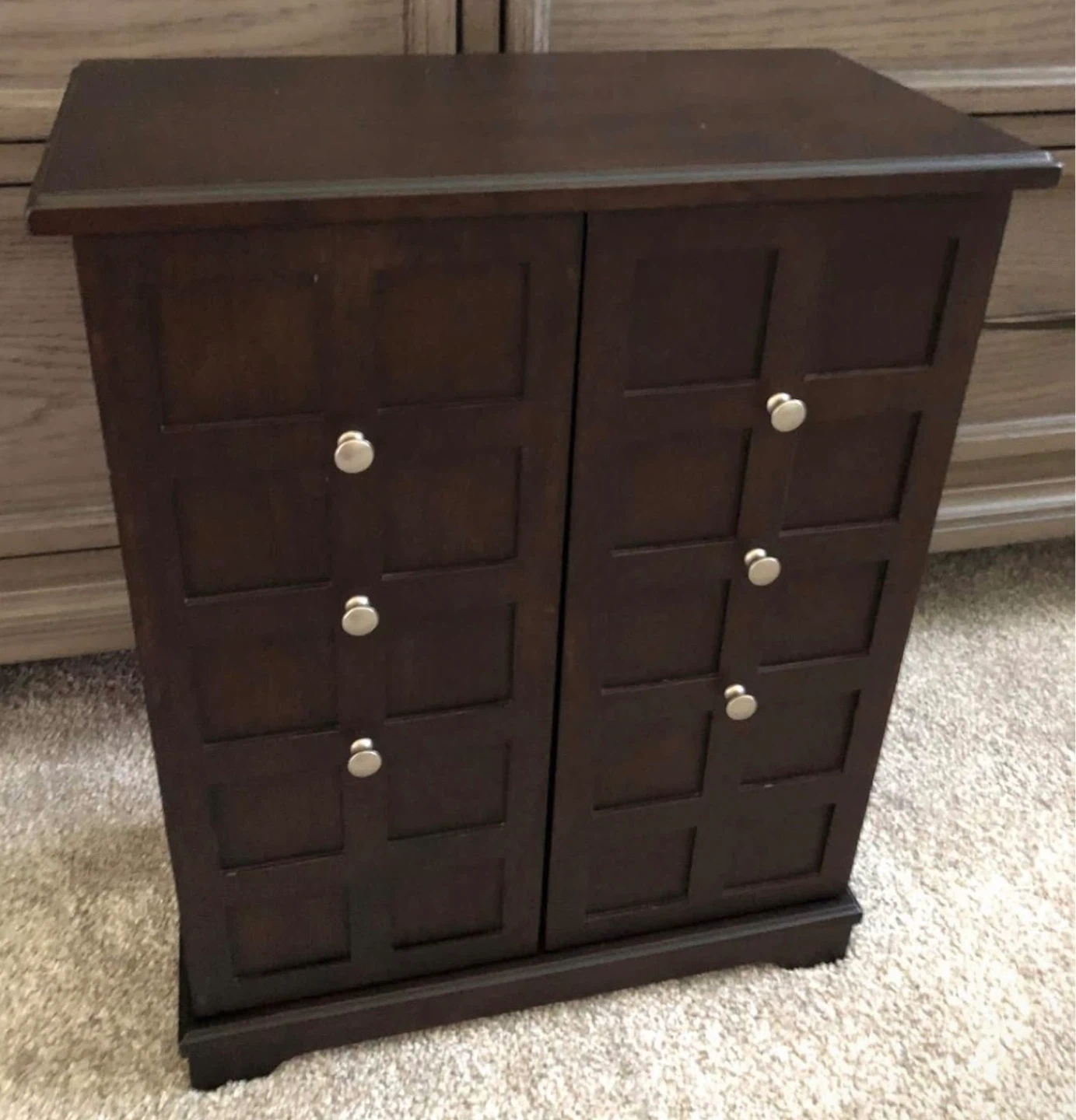 Mahogany Table top Jewelry Armoire with Mirror