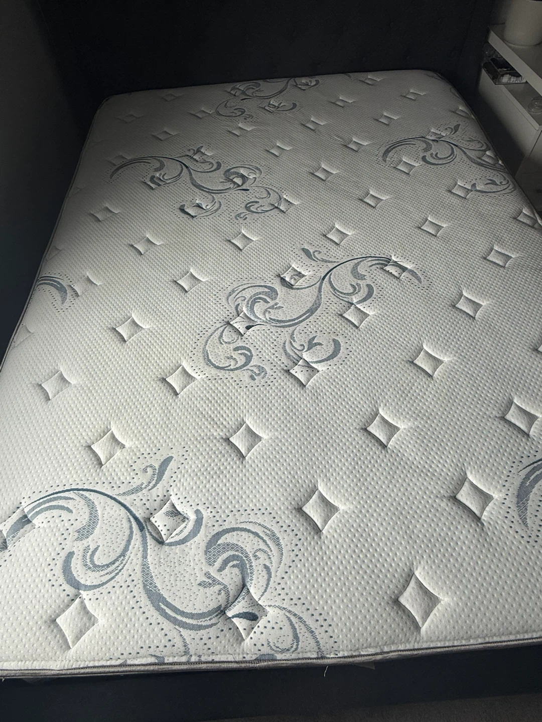 Queen Size Tufted Wingback Bed Frame with Mattress - photo 5