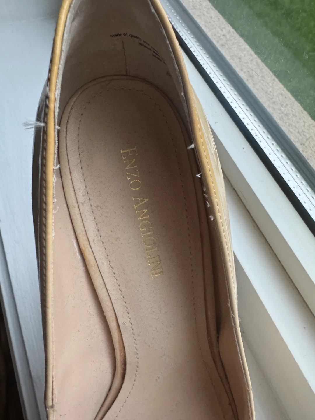 Enzo Angiolini Beige Patent Leather Mary Jane Heels - photo 3