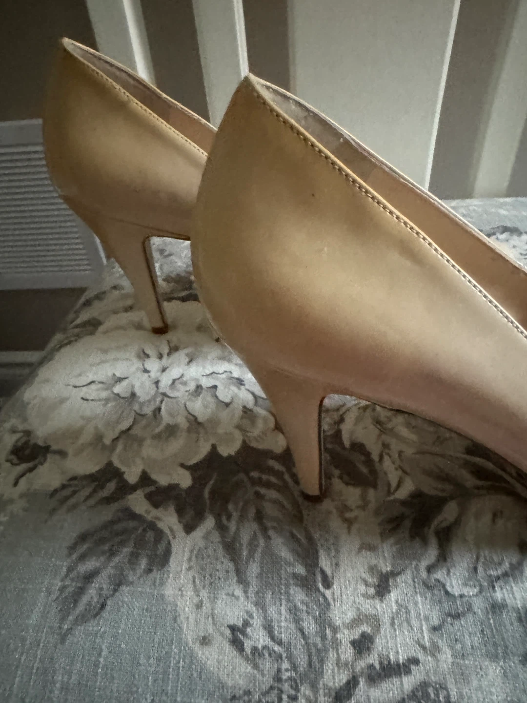 Enzo Angiolini Beige Patent Leather Mary Jane Heels - photo 4