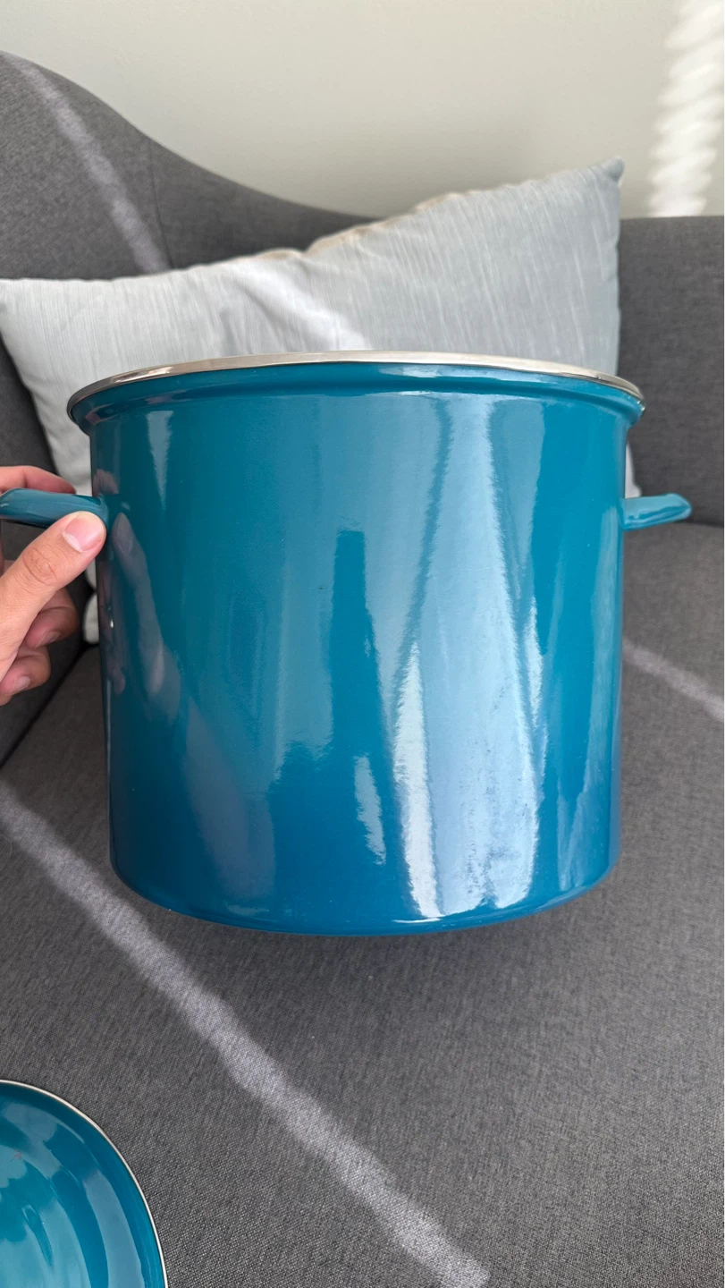 Teal Enamel Stock Pot - photo 3