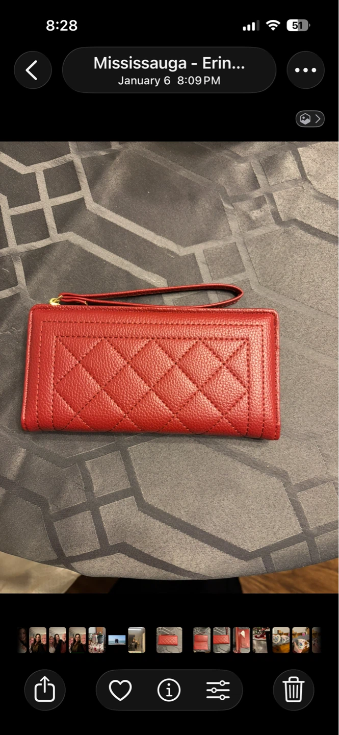 Red Quilted Wristlet Wallet