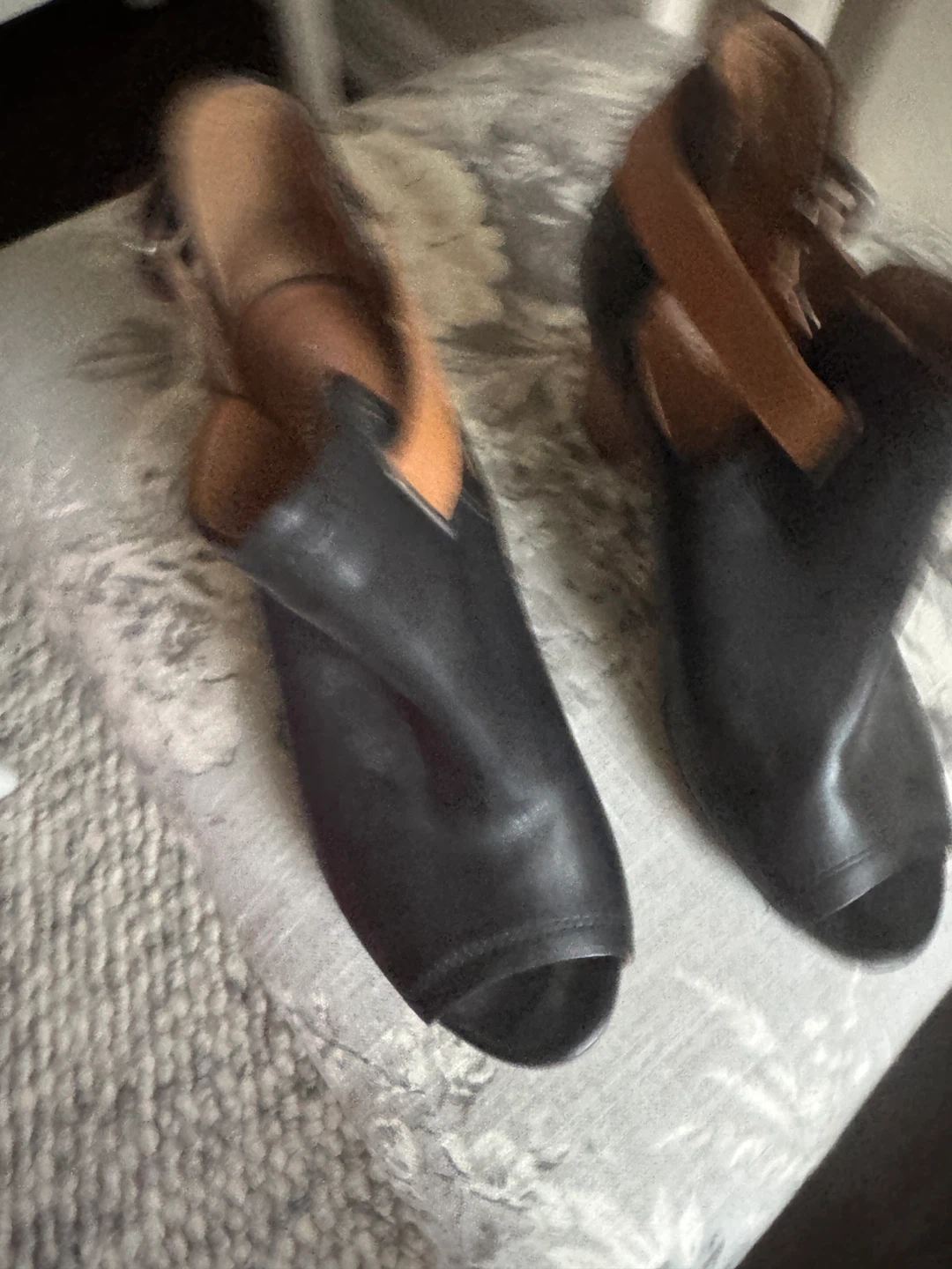 Clarks Artisan Black Leather Peep-Toe Ankle Boots - photo 2