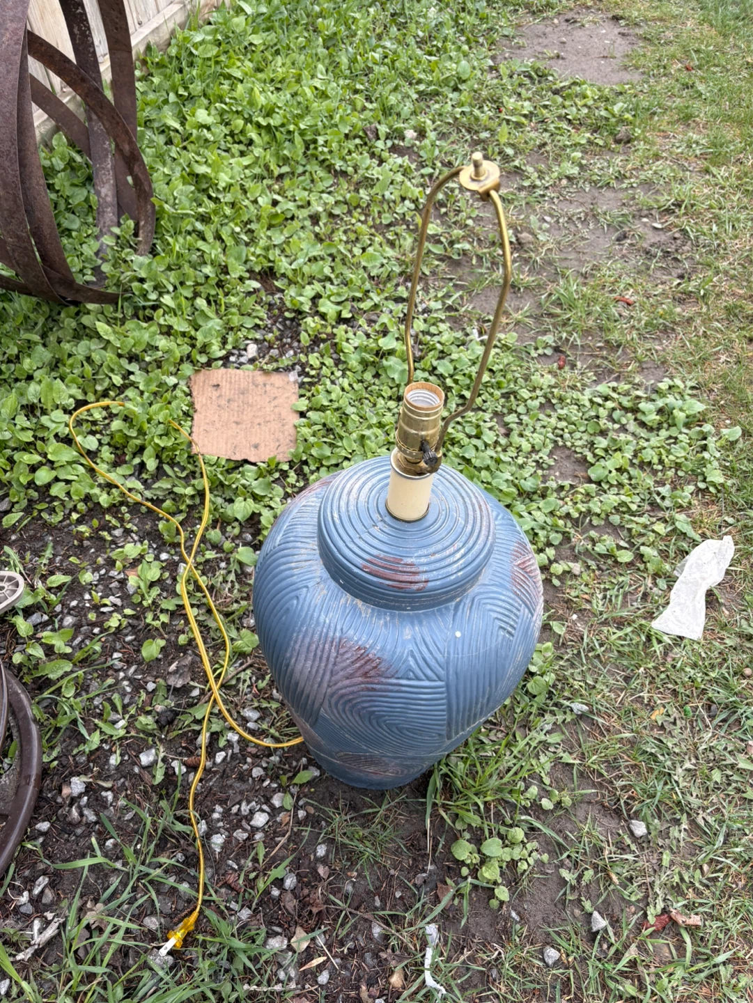 Vintage Blue Ceramic Table Lamp