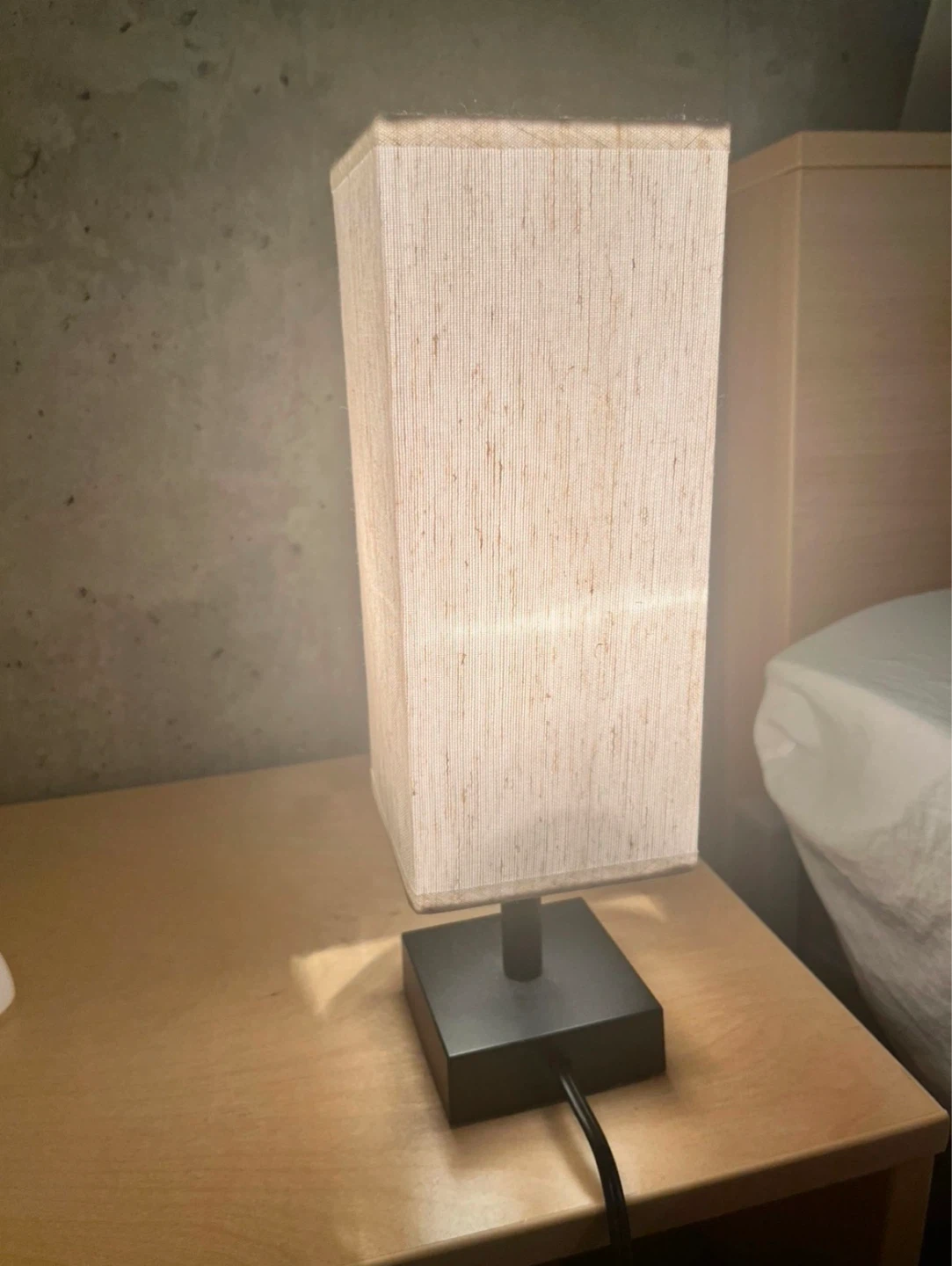 Modern Rectangular Table Lamp with Fabric Shade - photo 2