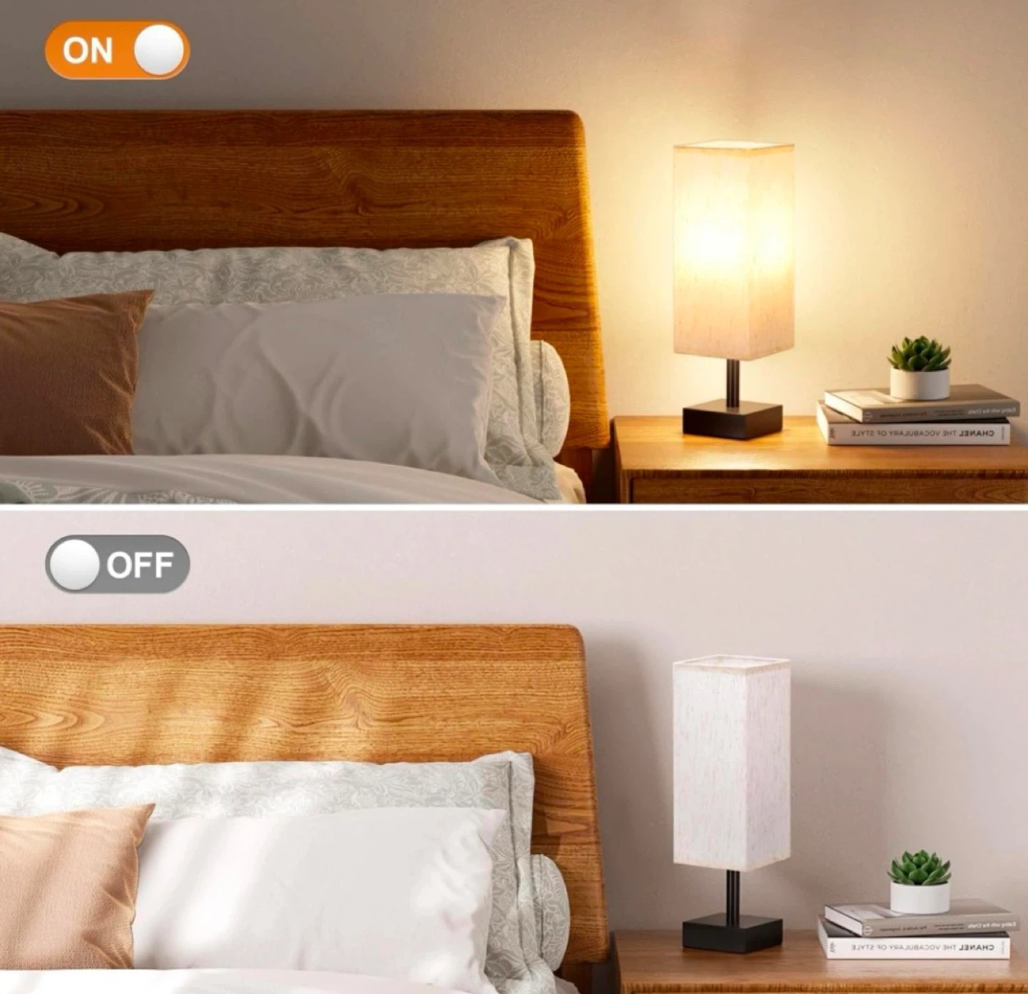 Modern Rectangular Table Lamp with Fabric Shade - photo 3