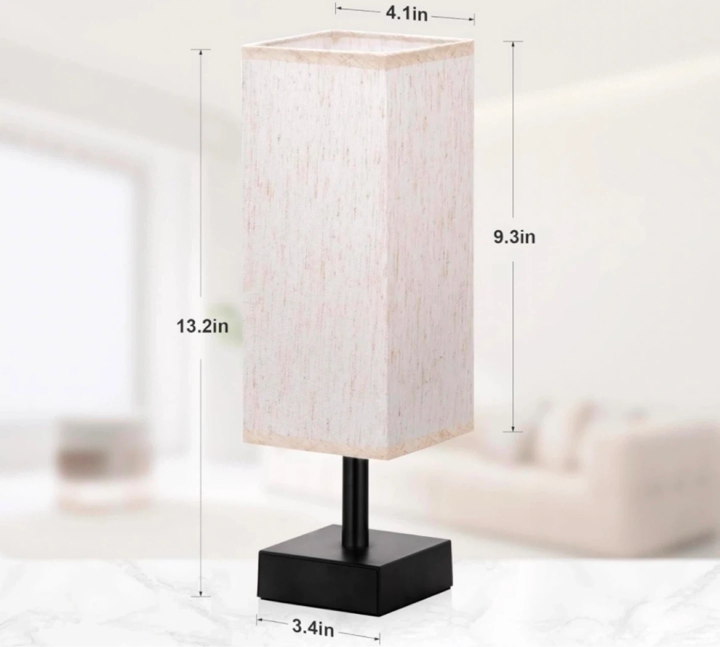 Modern Rectangular Table Lamp with Fabric Shade - photo 5