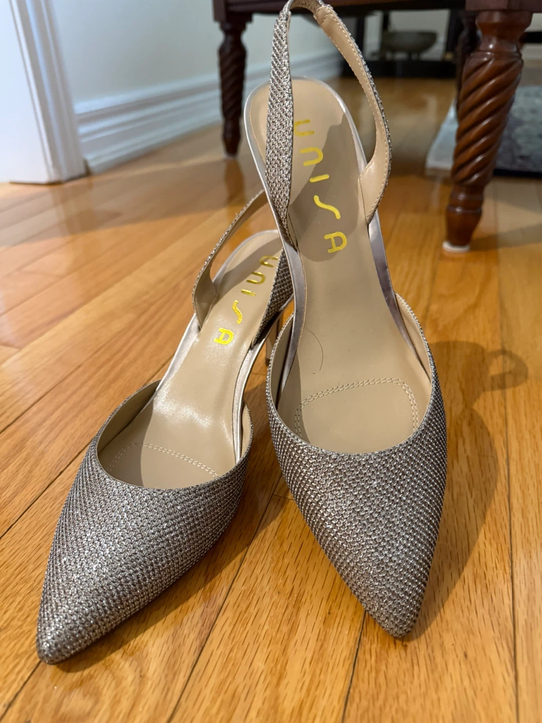 Unisa Slingback Heels - Silver Glitter