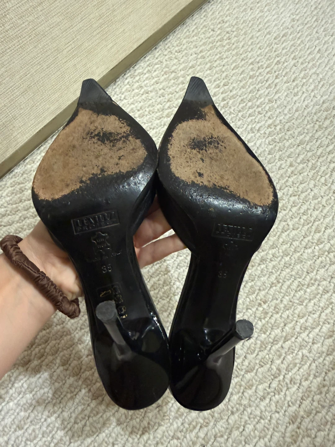 LeSilla Black Leather Mules Size 35 - photo 3