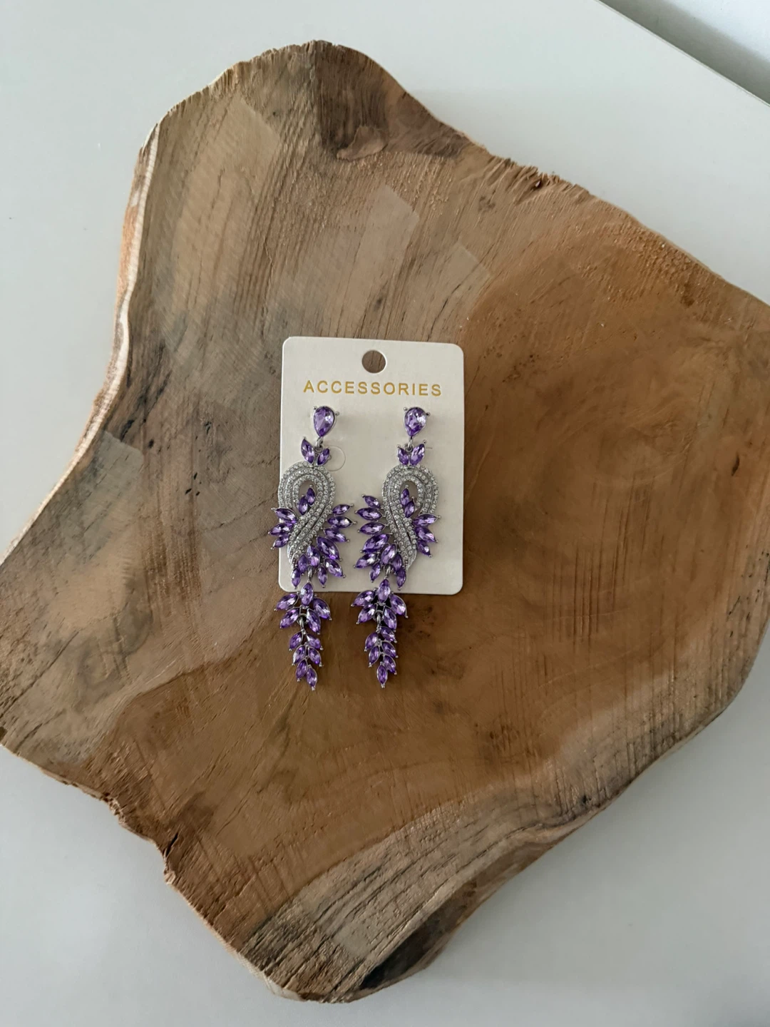 Pair Exaggerated Glass Pendant Earrings NEW