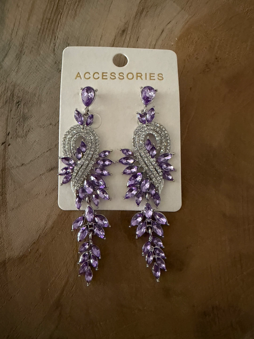 Pair Exaggerated Glass Pendant Earrings NEW - photo 2