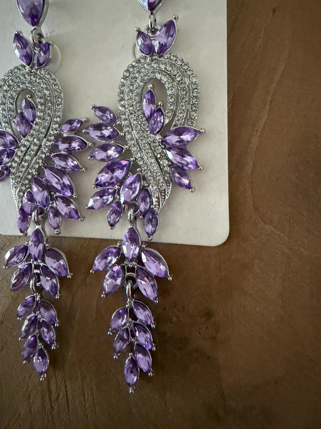 Pair Exaggerated Glass Pendant Earrings NEW - photo 4