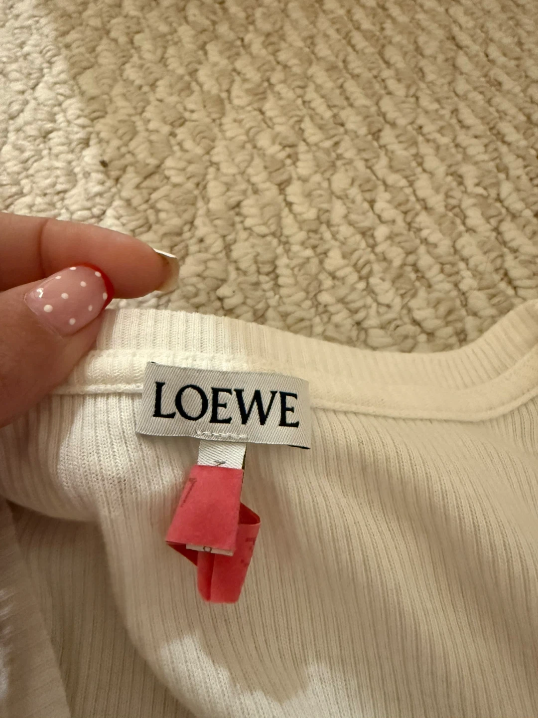 Authentic LOEWE White Ribbed Tank Top - Size S - photo 3