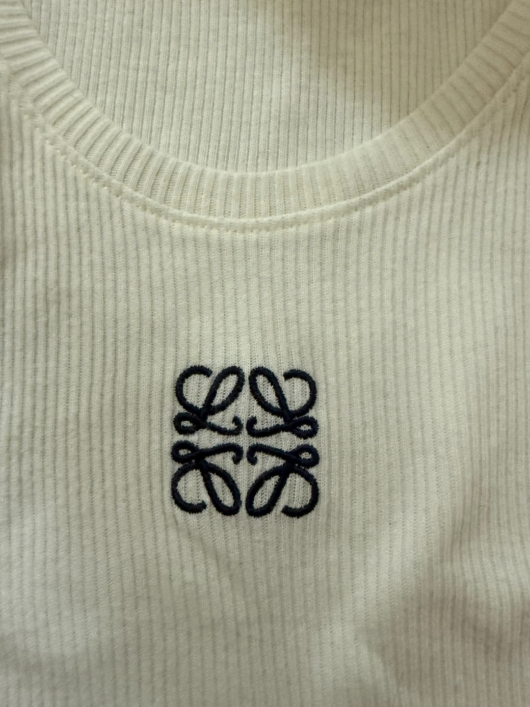 Authentic LOEWE White Ribbed Tank Top - Size S - photo 2