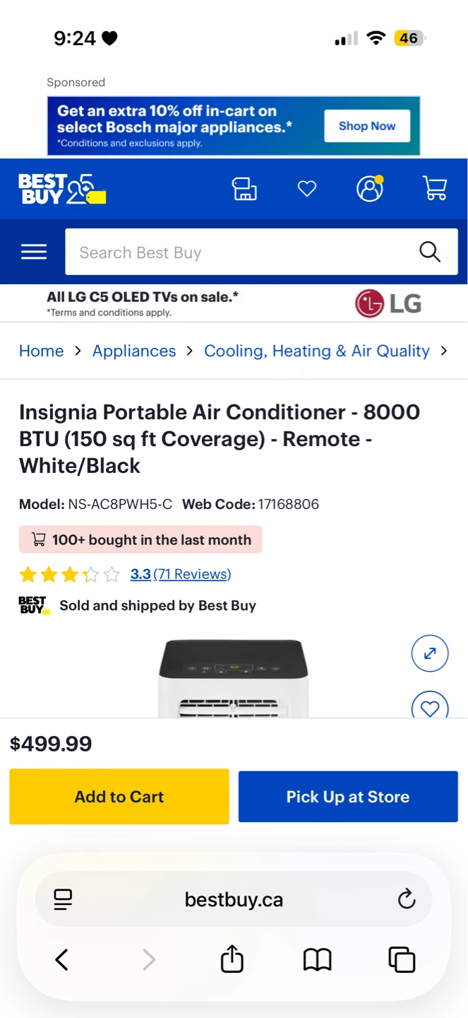 Insignia Portable Air Conditioner - photo 2