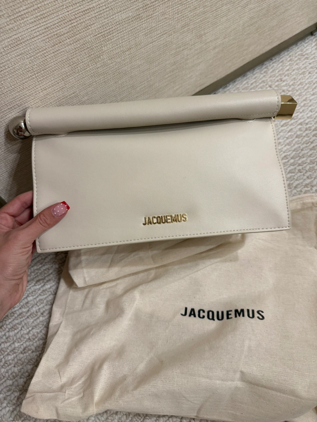 Jacquemus Rond Carre Ivory Clutch