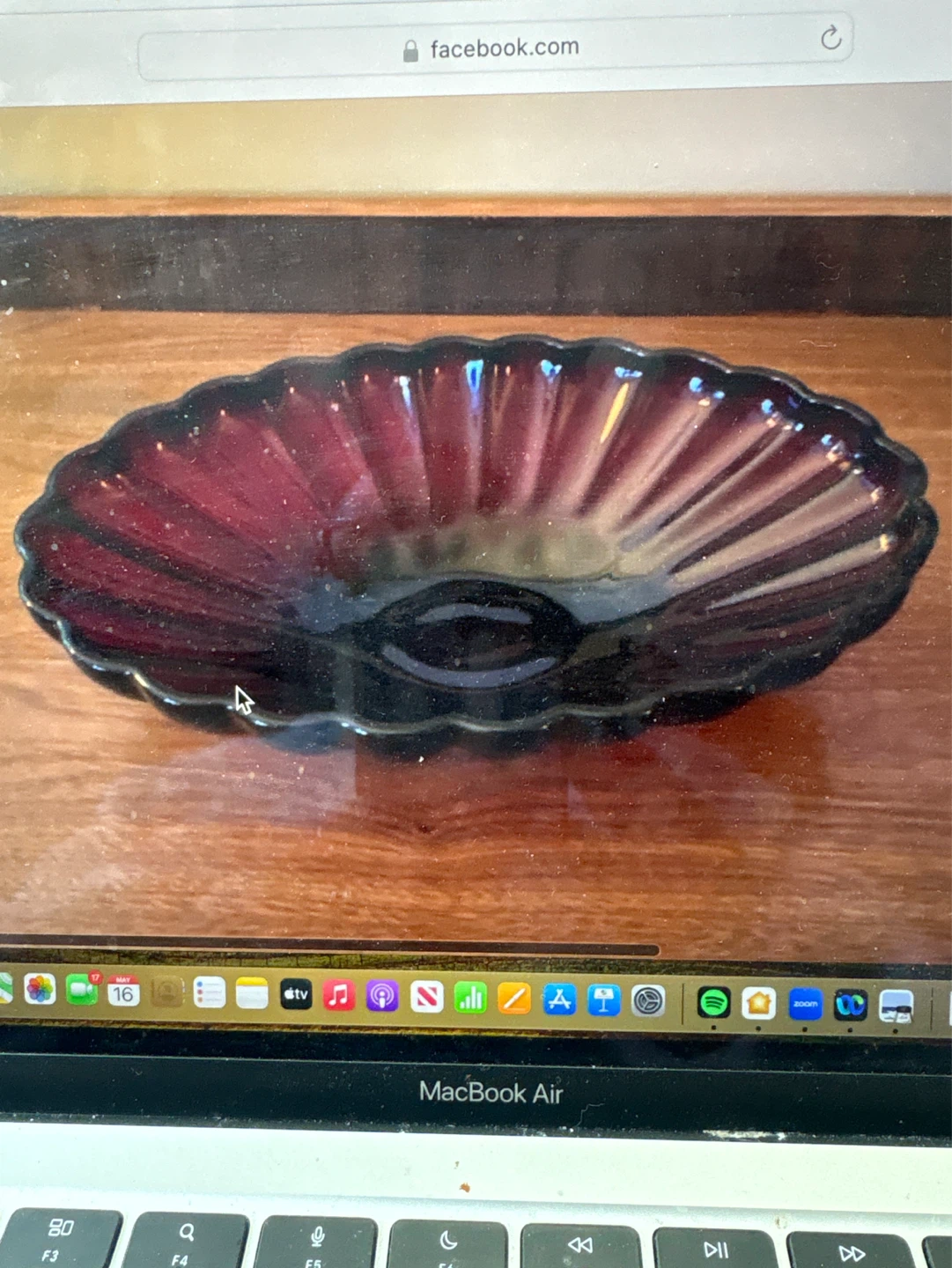 Vintage Anchor Hocking large Glass Scalloped Dish