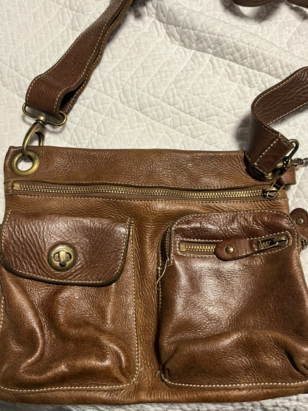 Vintage Roots Brown Leather Messenger Bag
