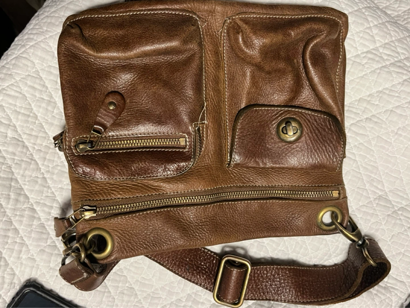 Vintage Roots Brown Leather Messenger Bag - photo 4