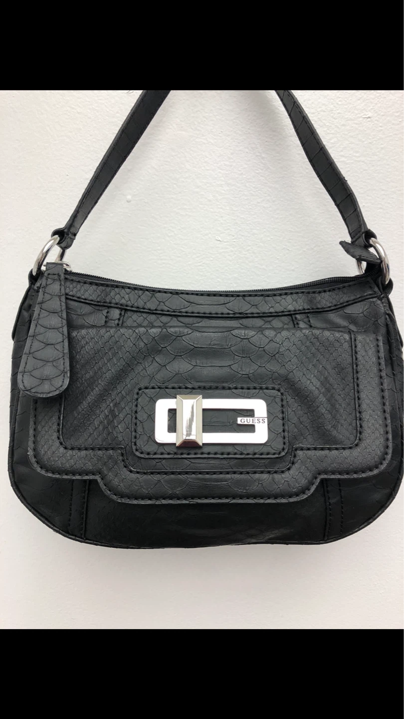 Guess Black Embossed Shoulder Bag