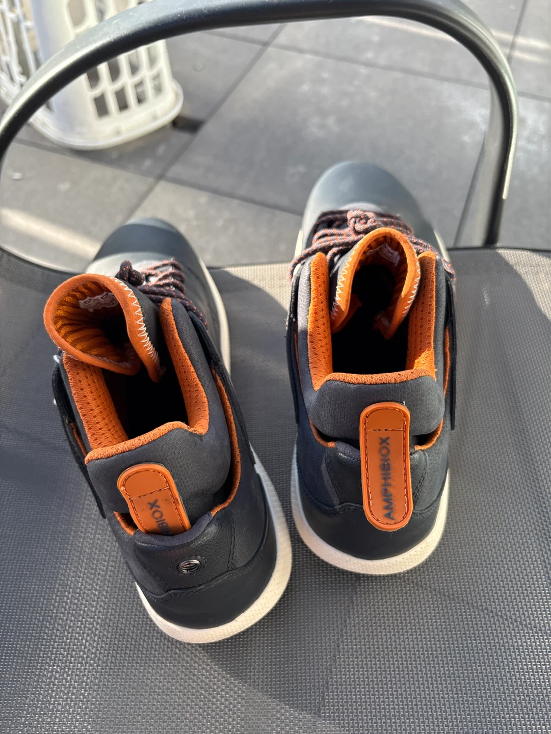 Geox Respira Navy & Orange Mid-Top Sneakers - photo 2