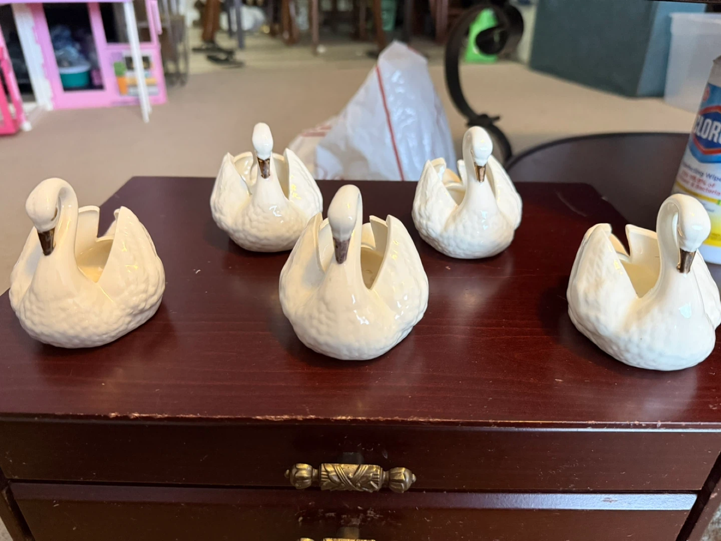 VTG White Ceramic Swan Trinket/Jewelry Holders - photo 3