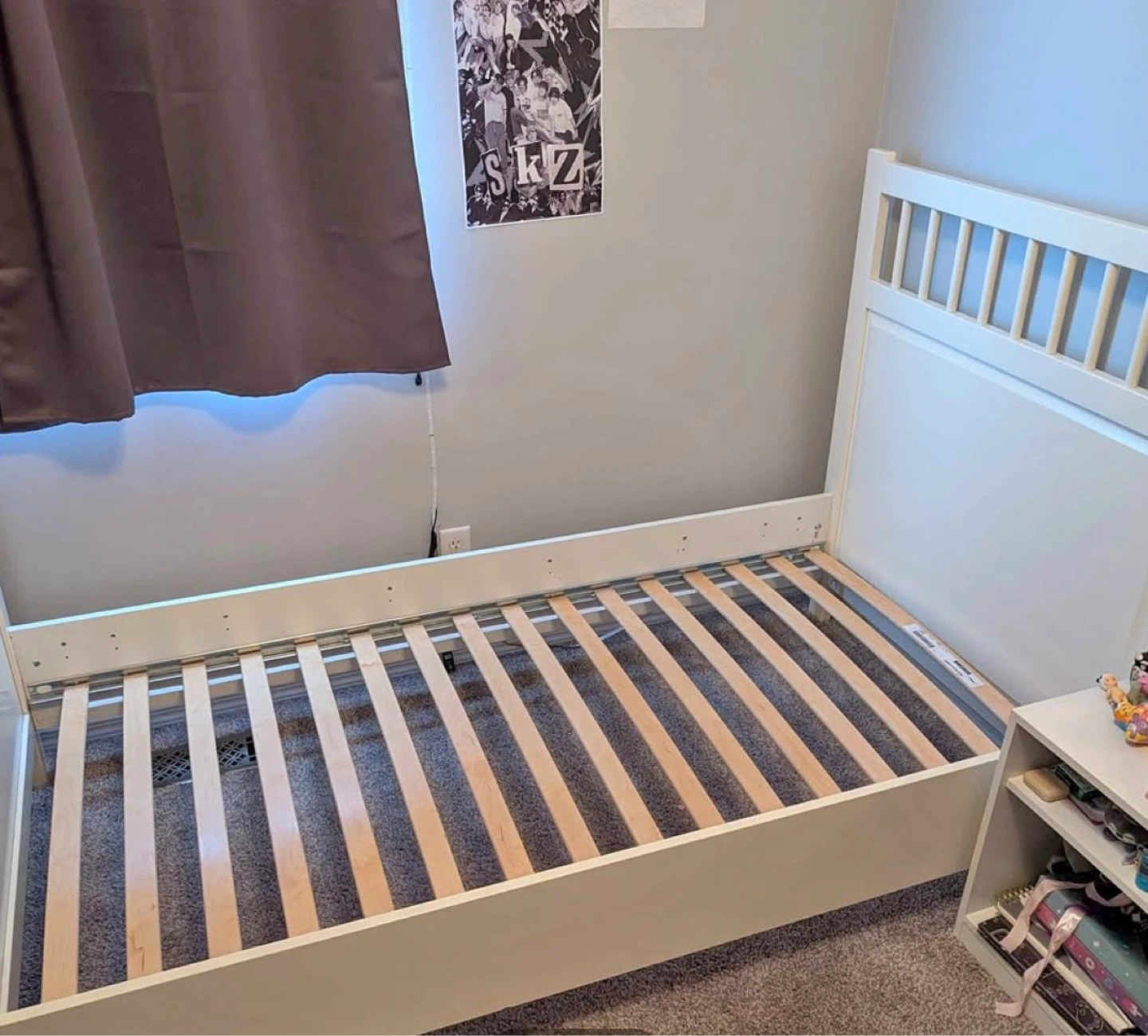 Ikea White Twin Bed Frame with Slatted Base