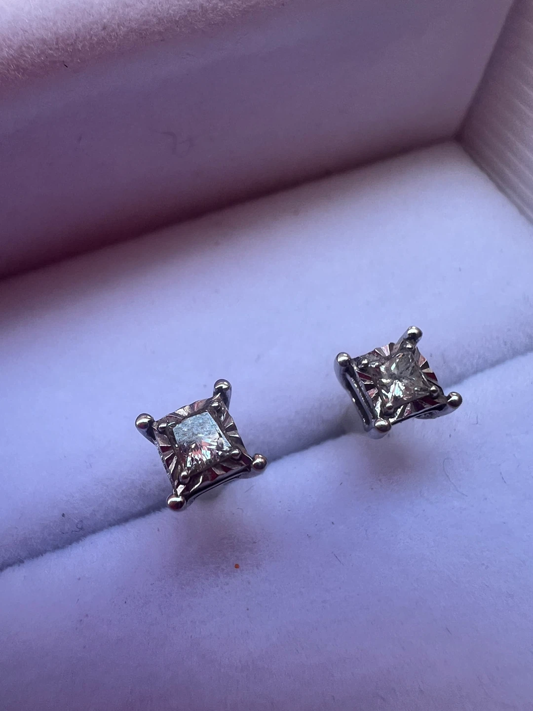 10 k Princess Cut Diamond Studs 0.30 CTW - photo 3