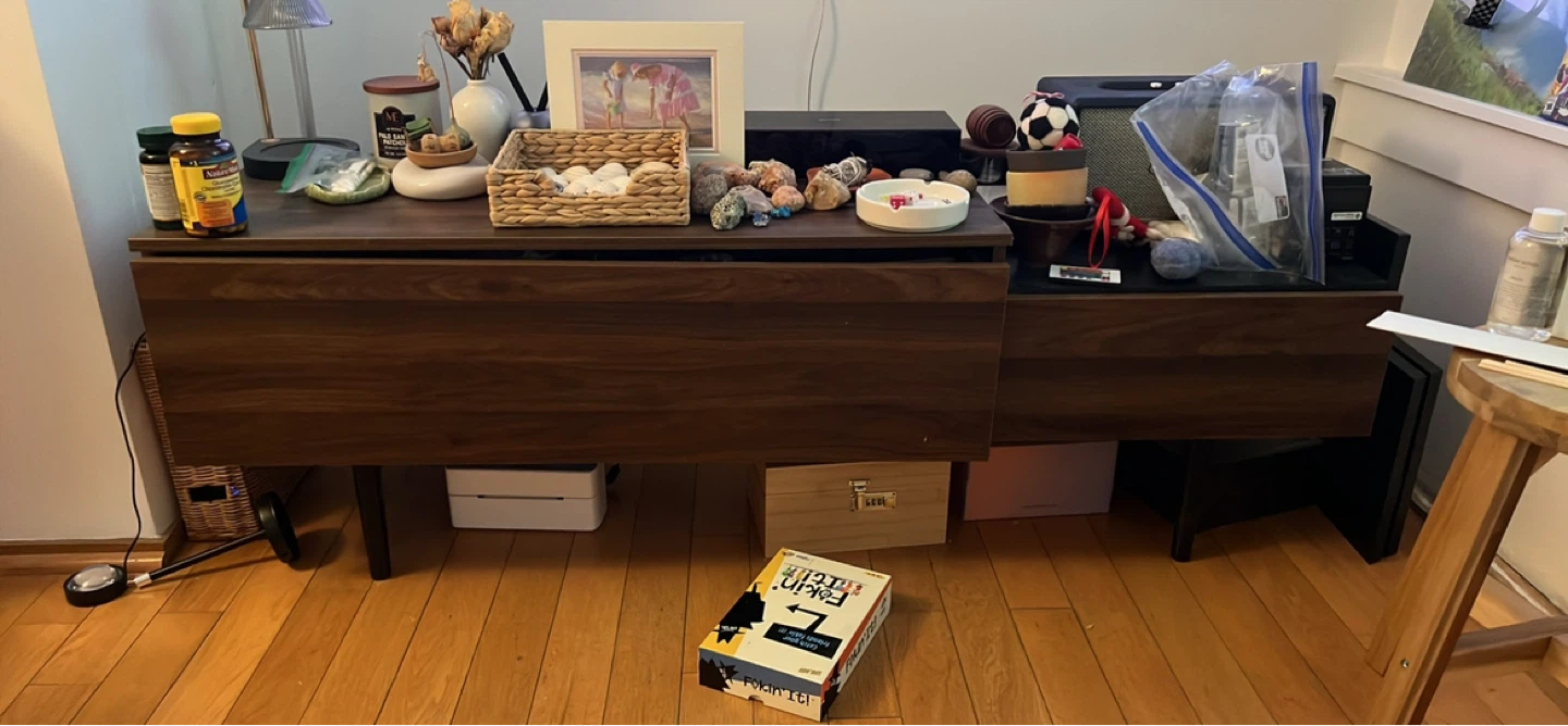 (Drawer face needs repair) Wooden TV Stand