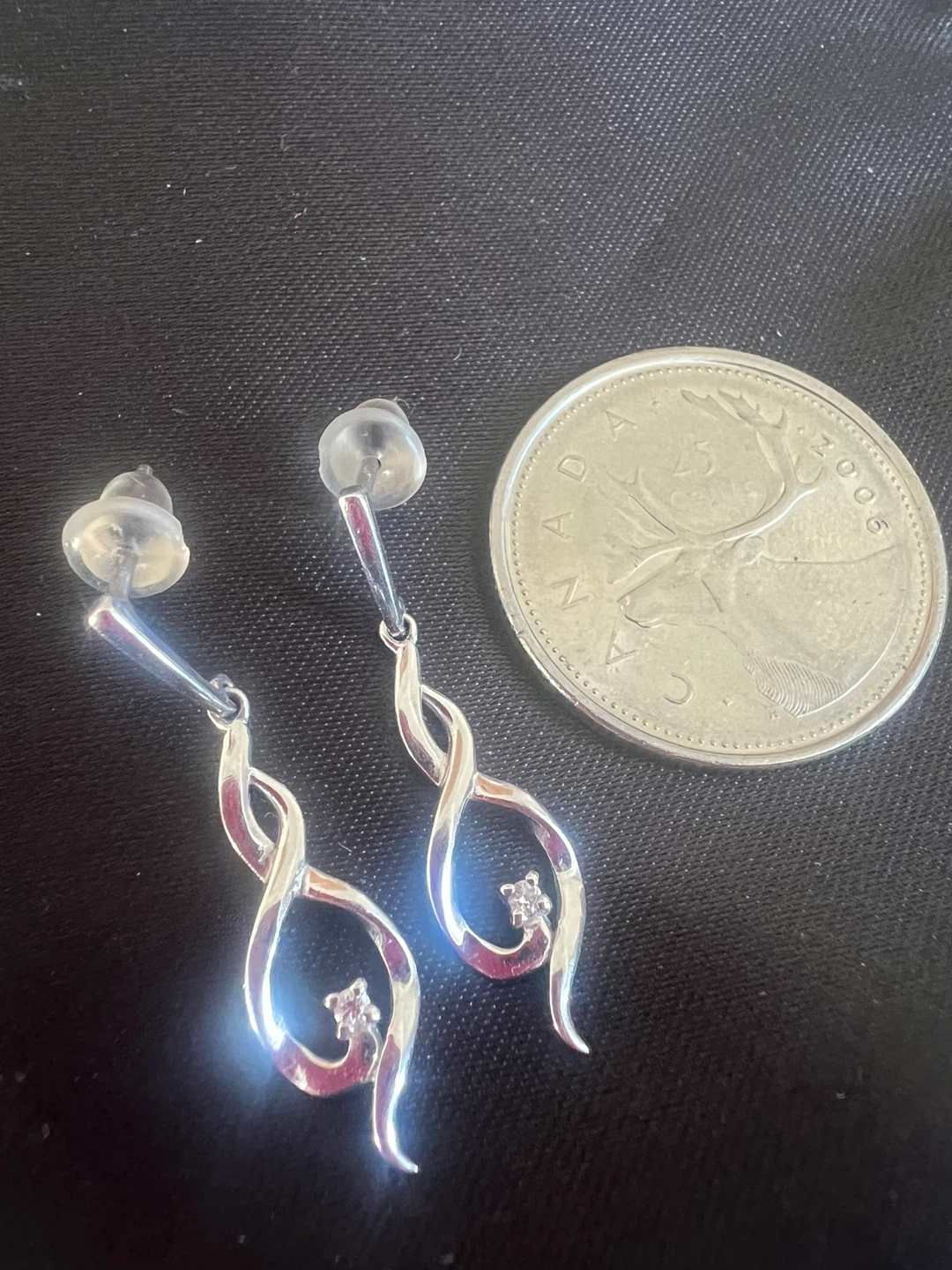 14K Diamond Dangle Earrings - photo 2